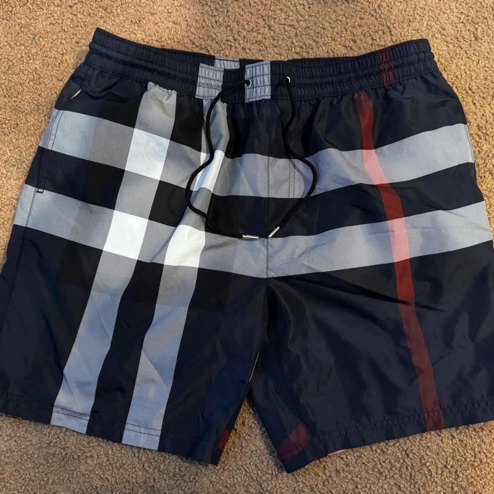 Burberry Swim Trunks Navy Blue Size Large